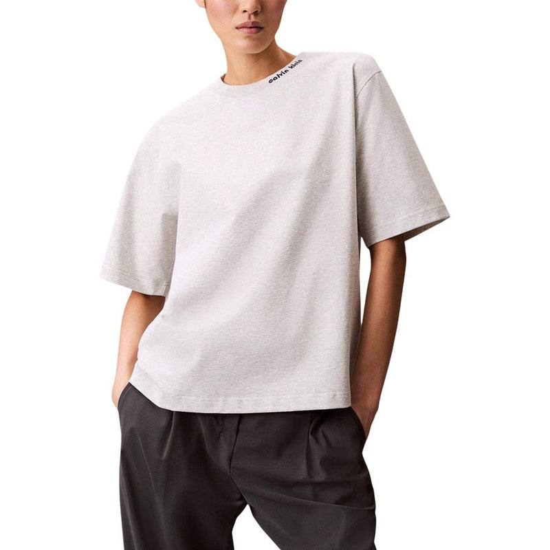 T-shirt en coton gris Calvin Klein Jeans pour femmes