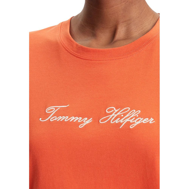 Tommy Hilfiger T-shirt Femme en Coton Recyclé Orange