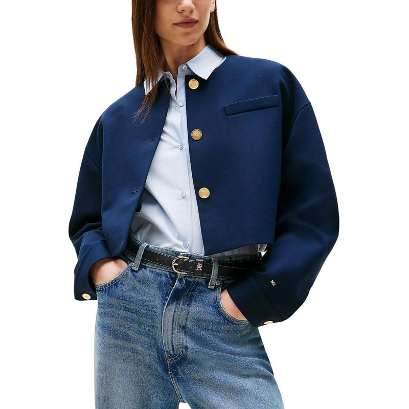 Tommy Hilfiger PUNTO CROP LADY JACK Blue Viscose Blazer