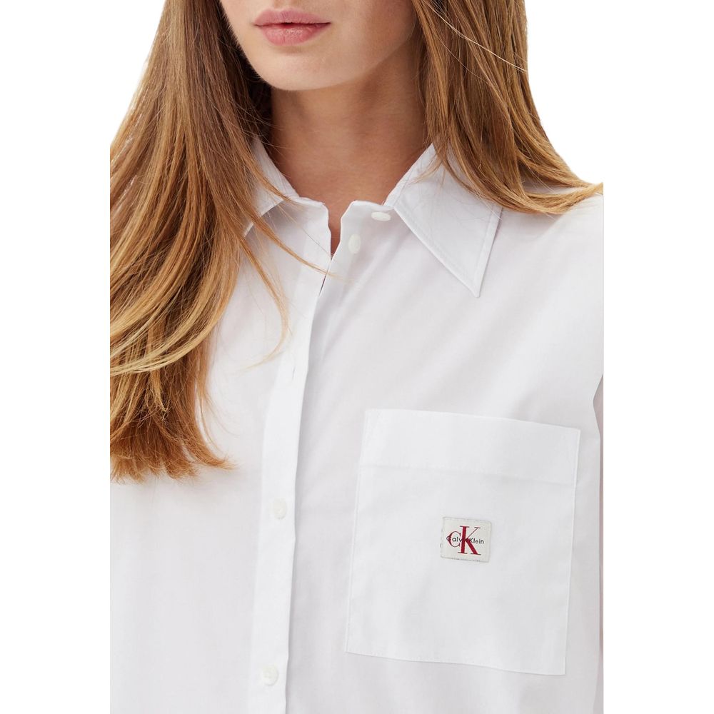 Calvin Klein Jeans White Cotton Blouse - Stylish & Comfortable