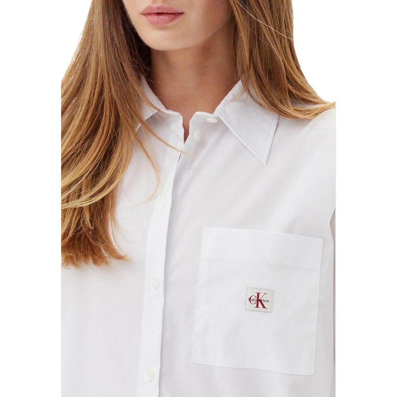 Calvin Klein Jeans White Cotton Blouse - Stylish & Comfortable