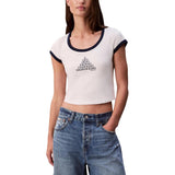 Calvin Klein Jeans Women's White Cotton Tank Top - SS PM C GRPHC SCP