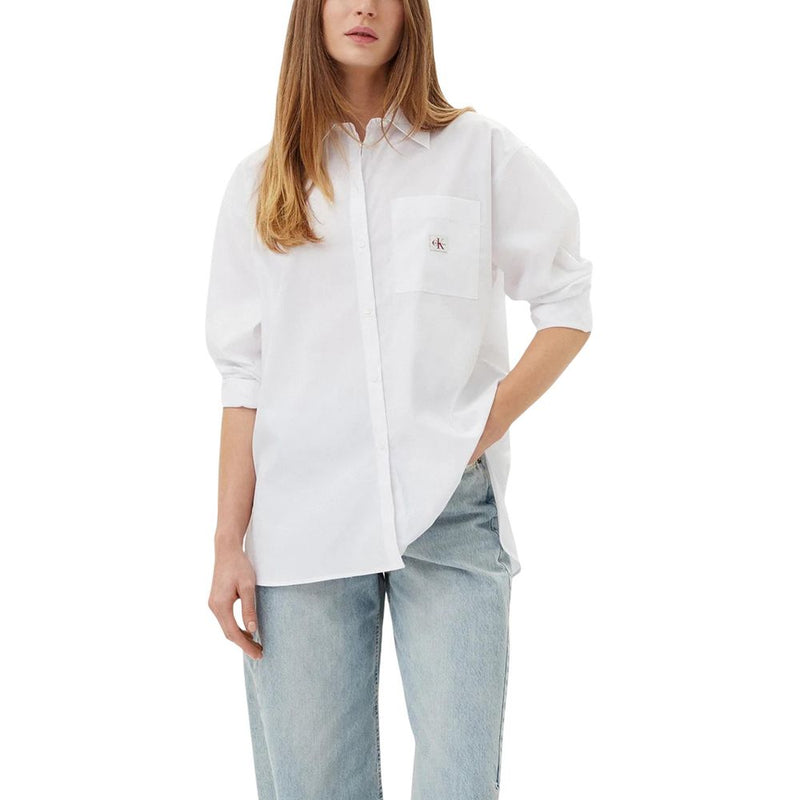 Calvin Klein Jeans White Cotton Blouse - Stylish & Comfortable