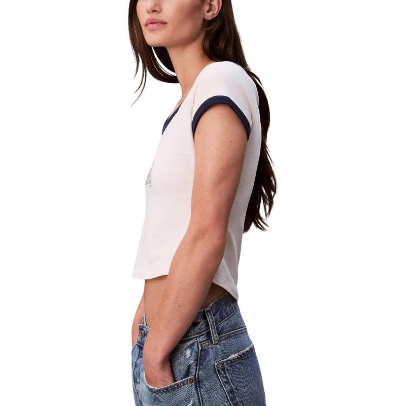 Calvin Klein Jeans Women's White Cotton Tank Top - SS PM C GRPHC SCP