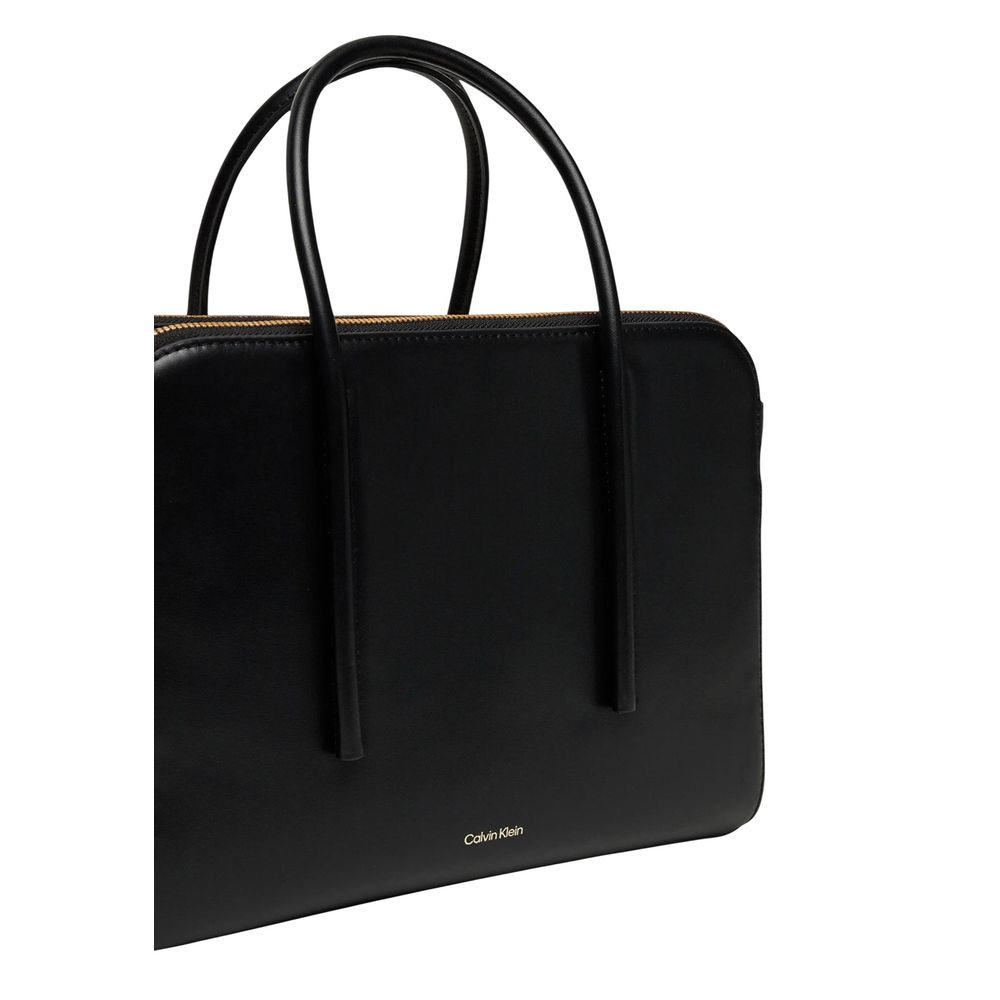 Calvin Klein Carryall Mini Black Leather Tote Bag LV04F3034G