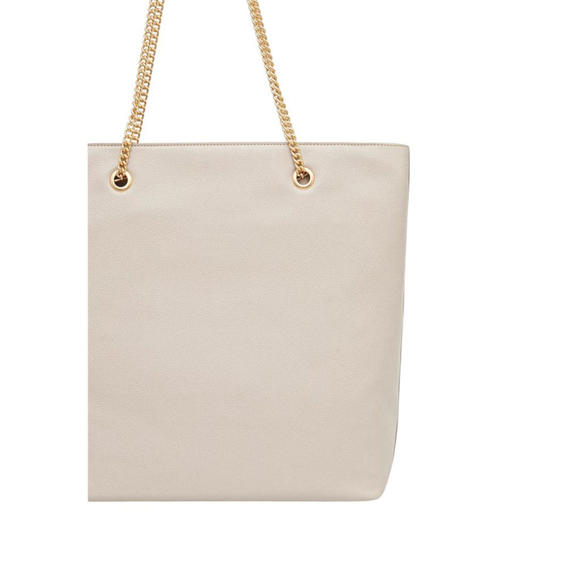 Calvin Klein Minimal Monogram Chain Tote Handbag - Beige