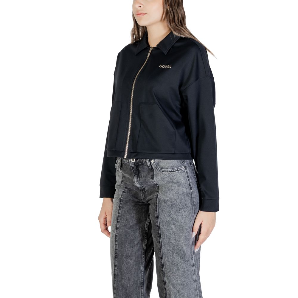 Guess Active Carla Crop Zip Jacket - Stylish Black Sweatshirt
