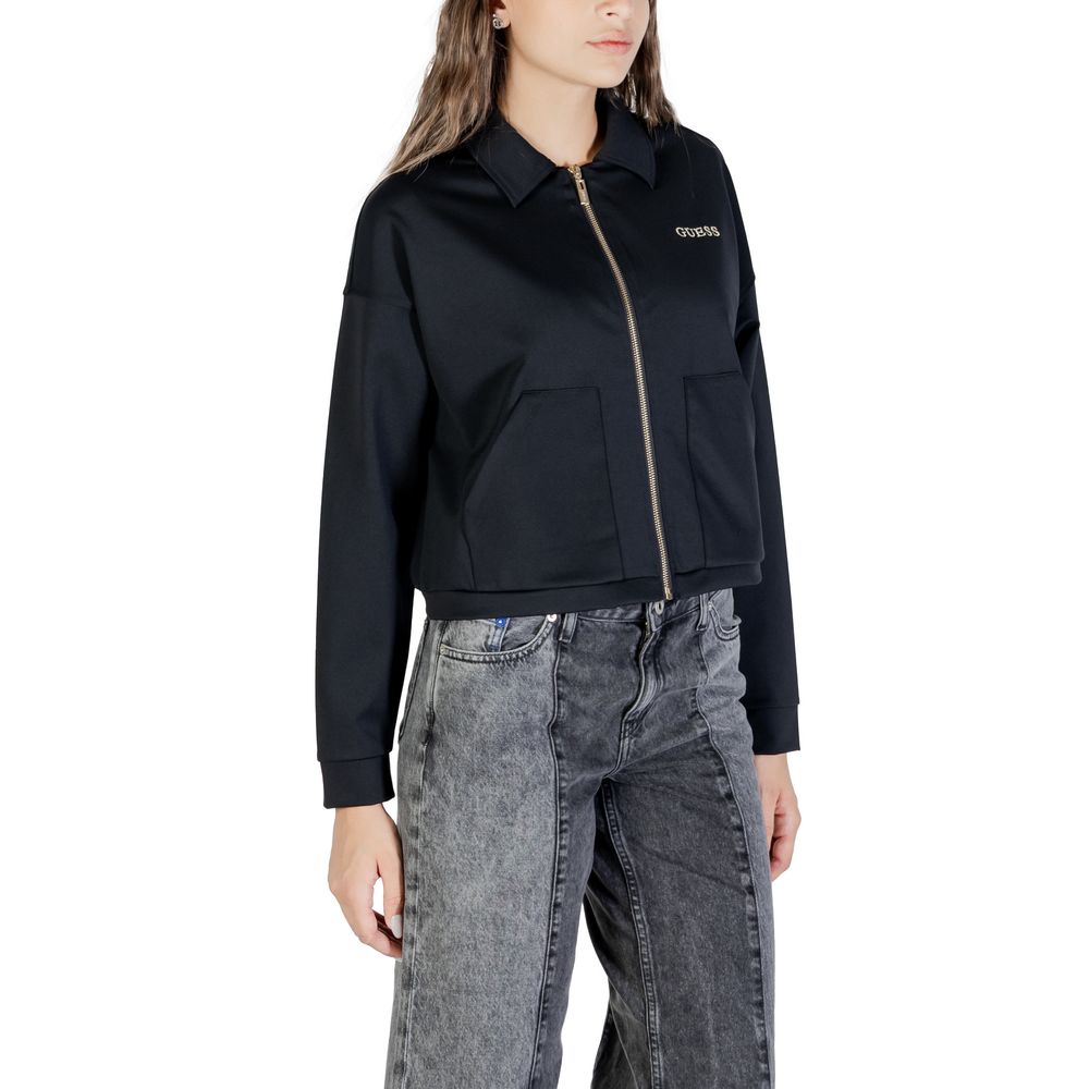 Guess Active Carla Crop Zip Jacket - Stylish Black Sweatshirt