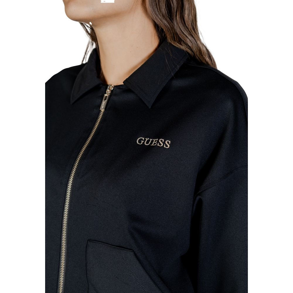 Guess Active Carla Crop Zip Jacket - Stylish Black Sweatshirt