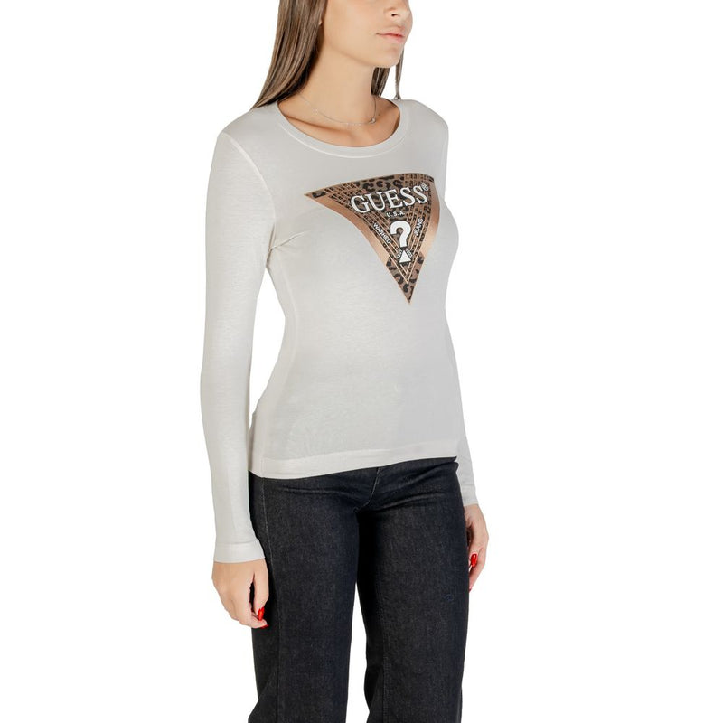 Guess LS CN LEO TRIANGLE TEE W5BI75 J1314 - Cream Long Sleeve T-Shirt