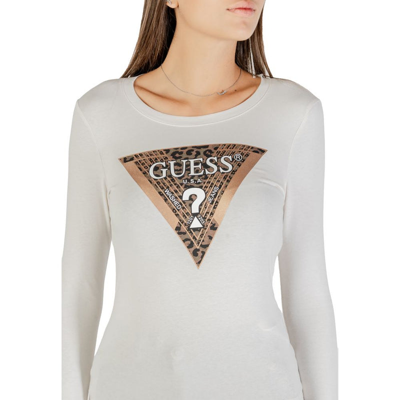 Guess LS CN LEO TRIANGLE TEE W5BI75 J1314 - Cream Long Sleeve T-Shirt