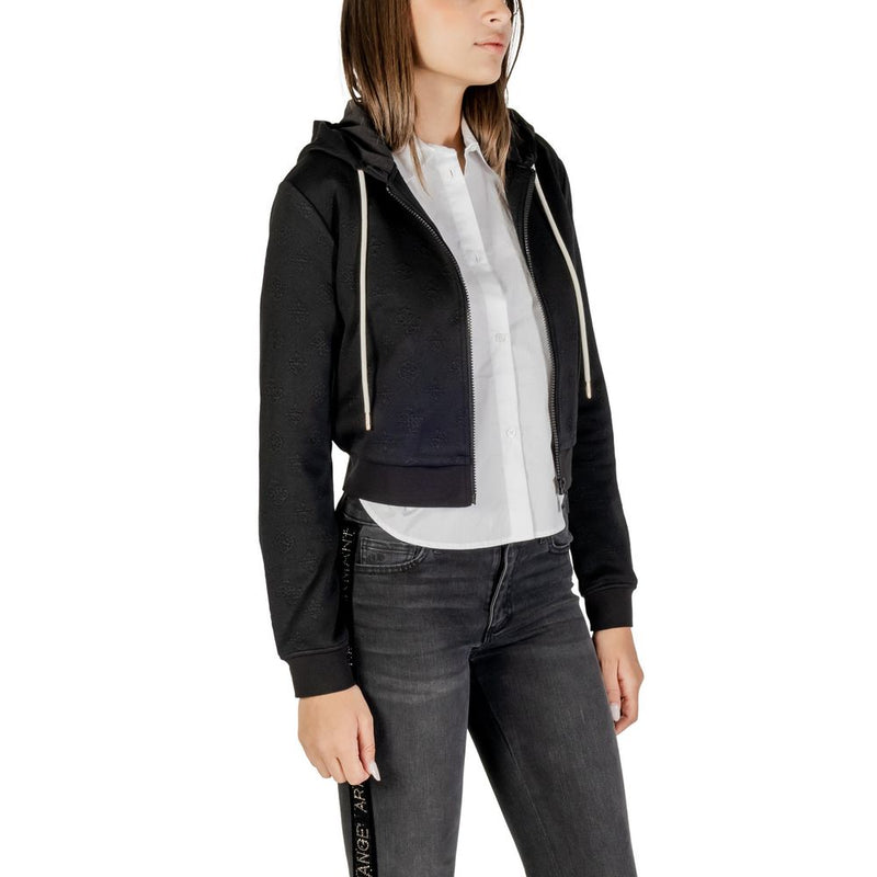 Guess Active Black 3D Peony Zipper Hoodie for Women