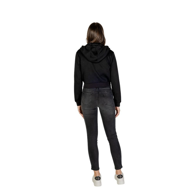 Guess Active Black 3D Peony Zipper Hoodie for Women