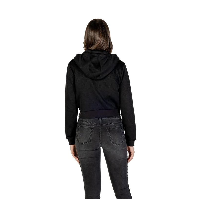 Guess Active Black 3D Peony Zipper Hoodie for Women