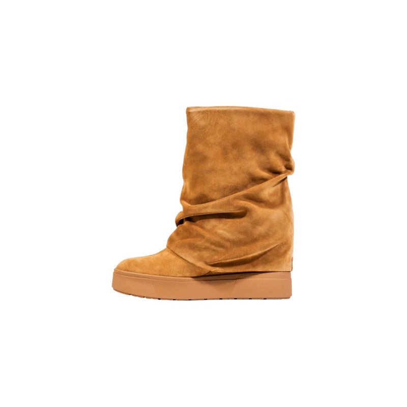 Guess Guinna Beige Suede Leather Ankle Boots for Women