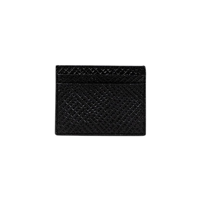 Porte-cartes en cuir noir Armani Exchange