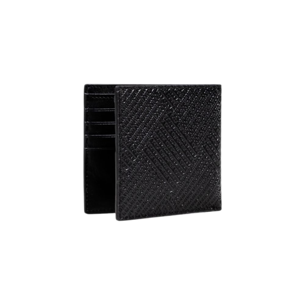 Portefeuille en cuir noir Armani Exchange