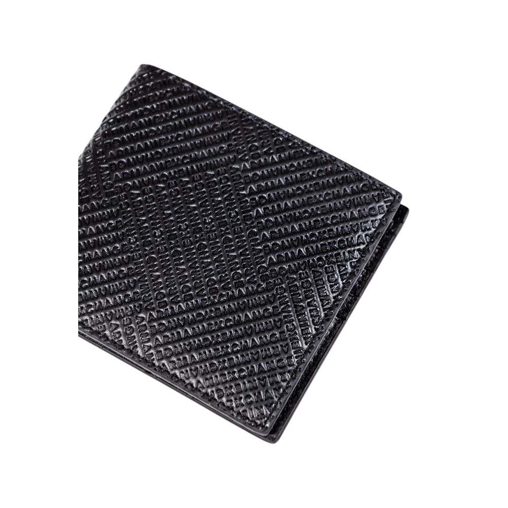 Portefeuille en cuir noir Armani Exchange