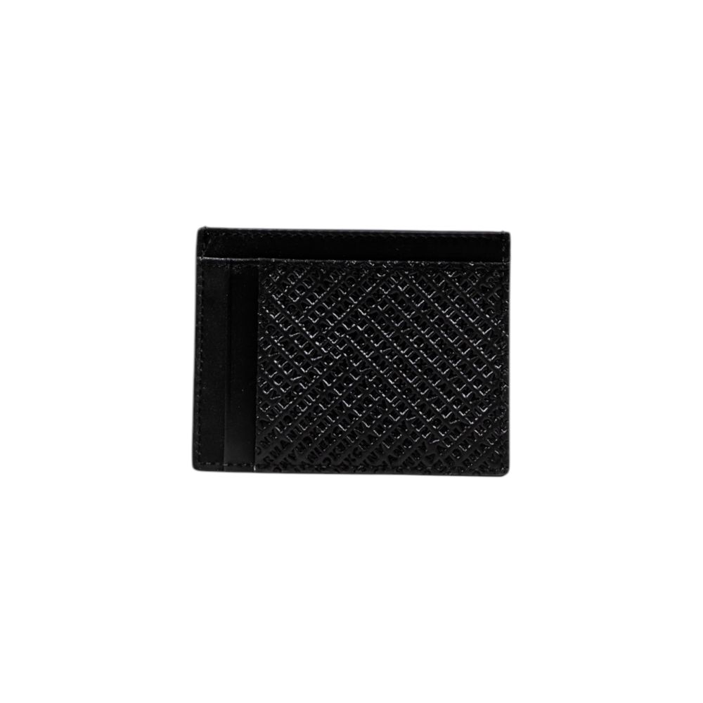 Porte-cartes en cuir noir Armani Exchange