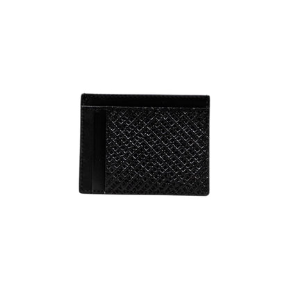 Porte-cartes en cuir noir Armani Exchange