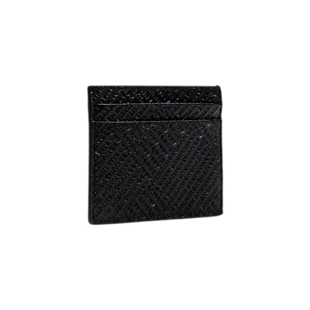 Porte-cartes en cuir noir Armani Exchange