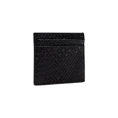 Porte-cartes en cuir noir Armani Exchange