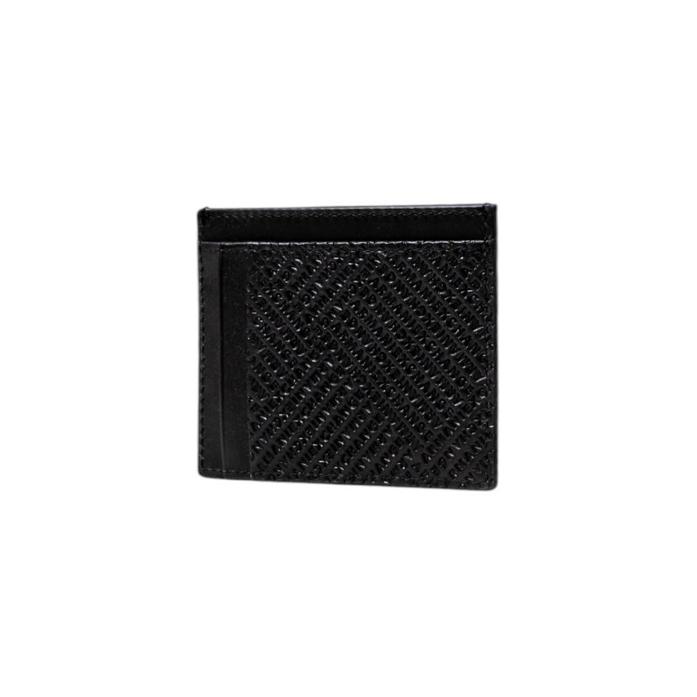 Porte-cartes en cuir noir Armani Exchange