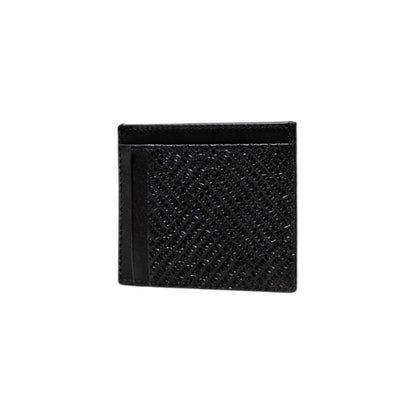 Porte-cartes en cuir noir Armani Exchange