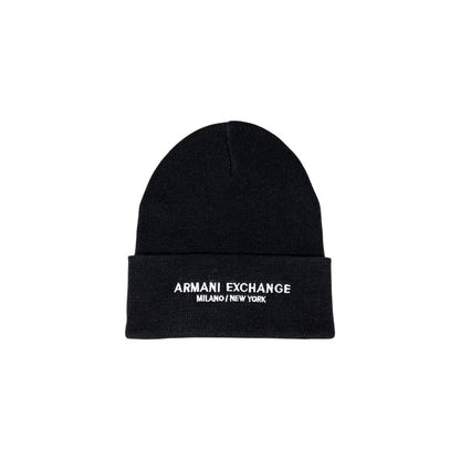 Casquette noire en polyester Armani Exchange (Casquette de baseball)