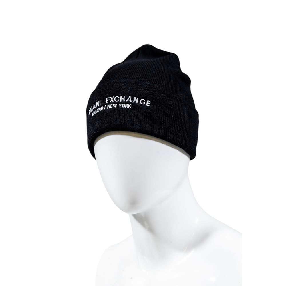 Casquette noire en polyester Armani Exchange (Casquette de baseball)