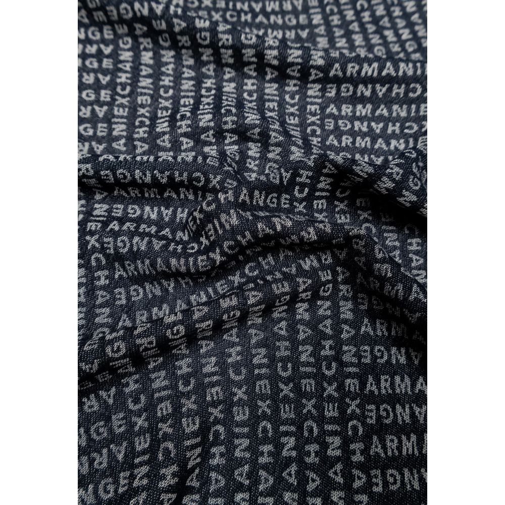 Écharpe Armani Exchange bleue en viscose