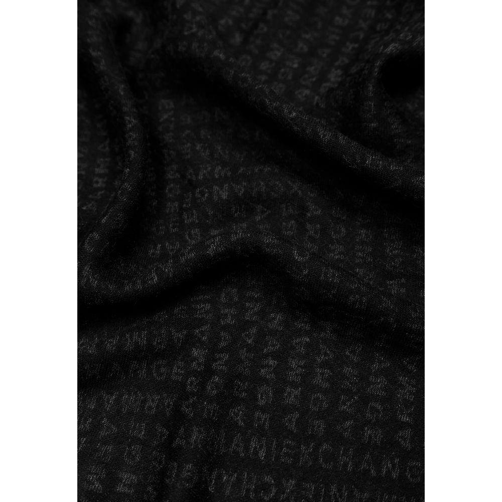 Écharpe en Viscose Noire Armani Exchange