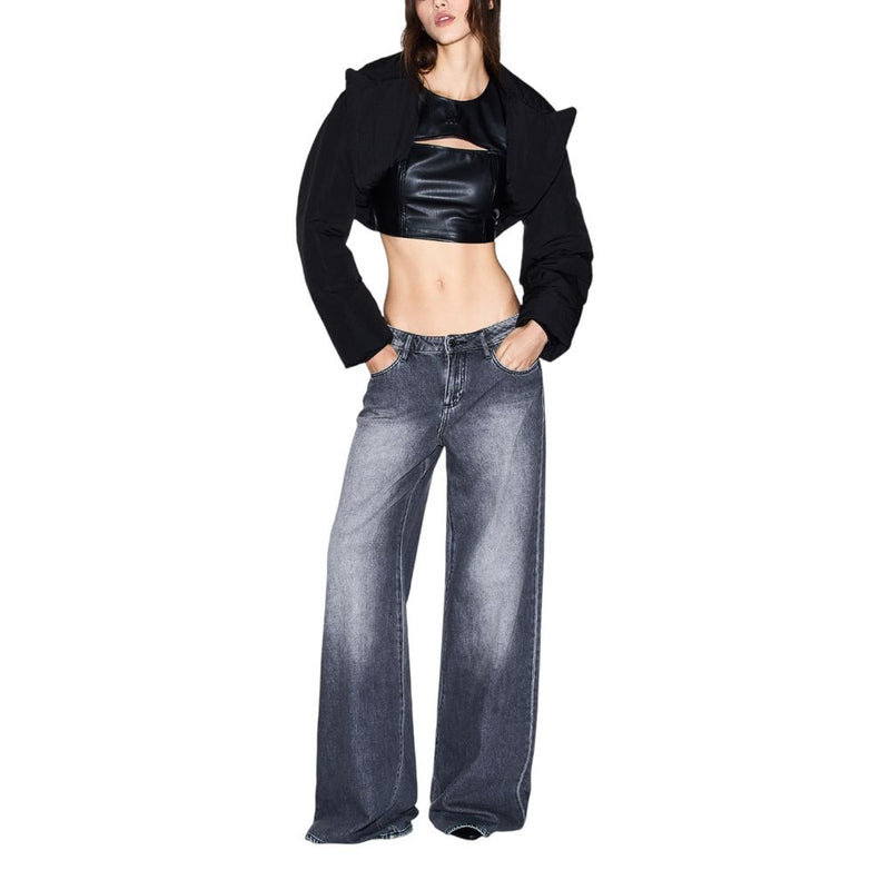 Armani Exchange Gray Cotton Relaxed Fit Jeans for Women