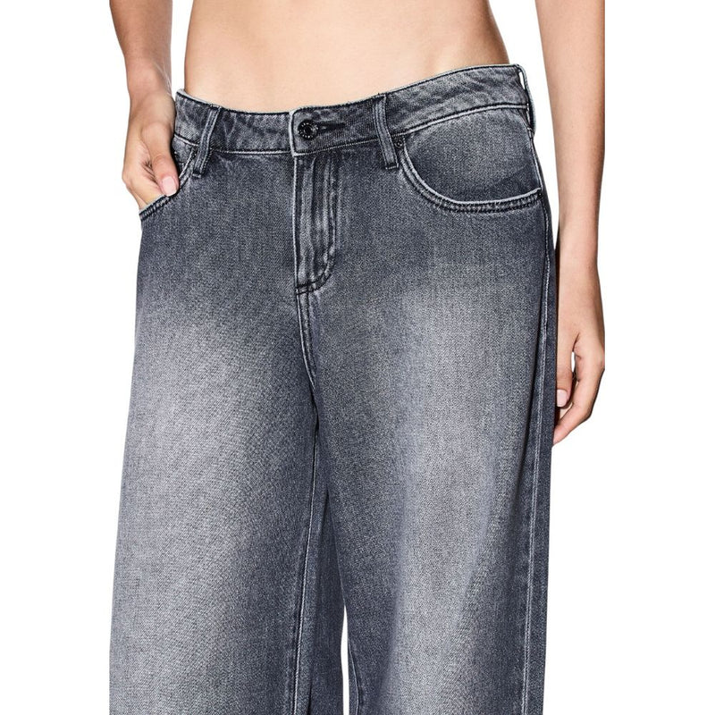 Armani Exchange Gray Cotton Relaxed Fit Jeans for Women