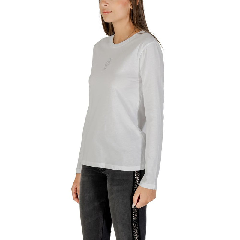 Armani Exchange Women's White Cotton Long Sleeve T-Shirt - XW001350 AF17172
