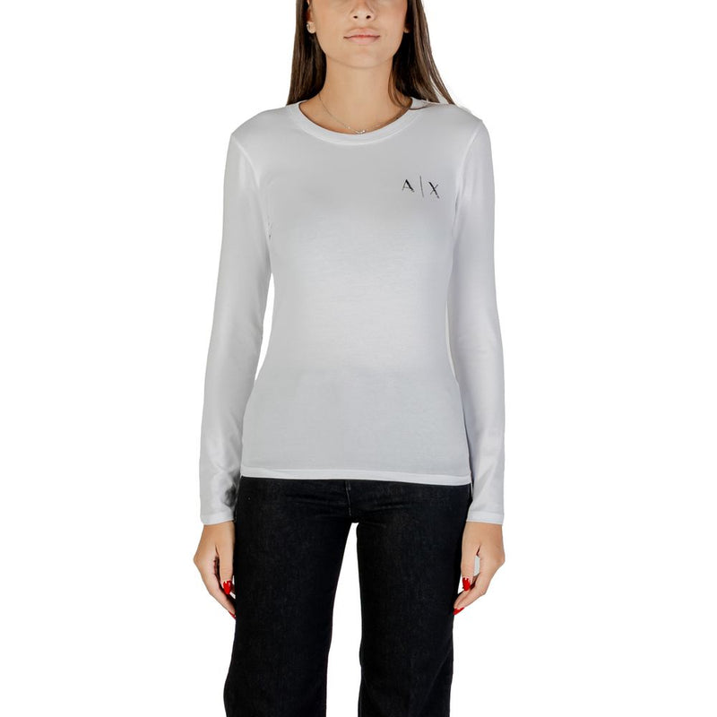 Armani Exchange Women's White Cotton T-Shirt - Model XW001353