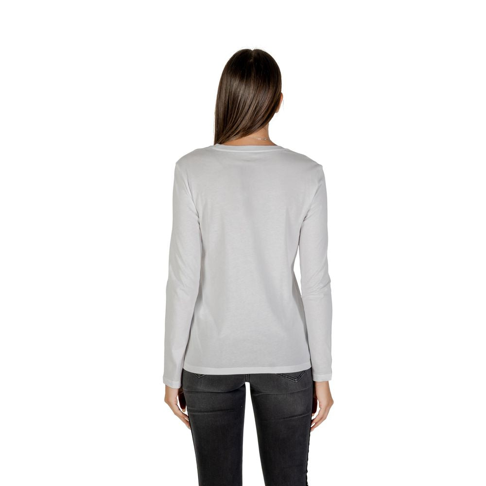 Armani Exchange Women's White Cotton Long Sleeve T-Shirt - XW001350 AF17172