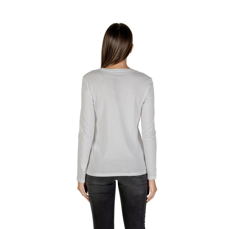 Armani Exchange Women's White Cotton Long Sleeve T-Shirt - XW001350 AF17172