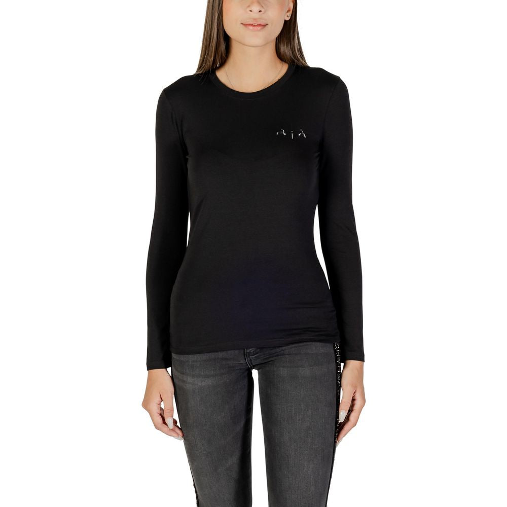 Armani Exchange Black Cotton T-Shirt for Women - Model XW001353
