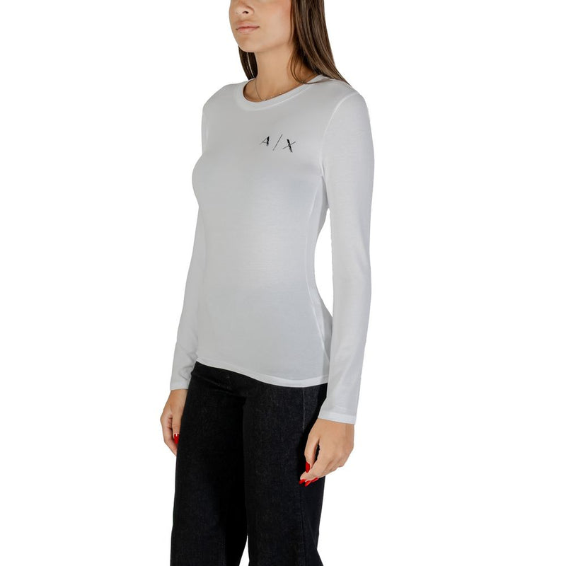 Armani Exchange Women's White Cotton T-Shirt - Model XW001353