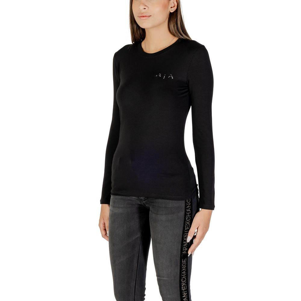 Armani Exchange Black Cotton T-Shirt for Women - Model XW001353