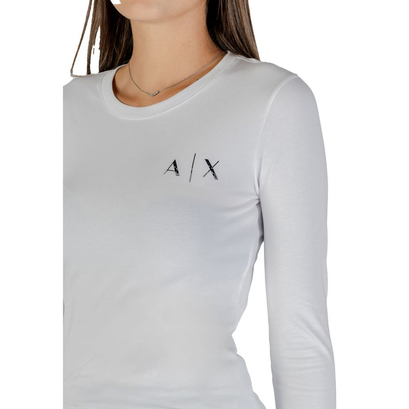 Armani Exchange Women's White Cotton T-Shirt - Model XW001353