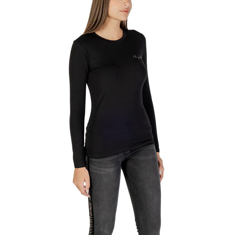 Armani Exchange Black Cotton T-Shirt for Women - Model XW001353