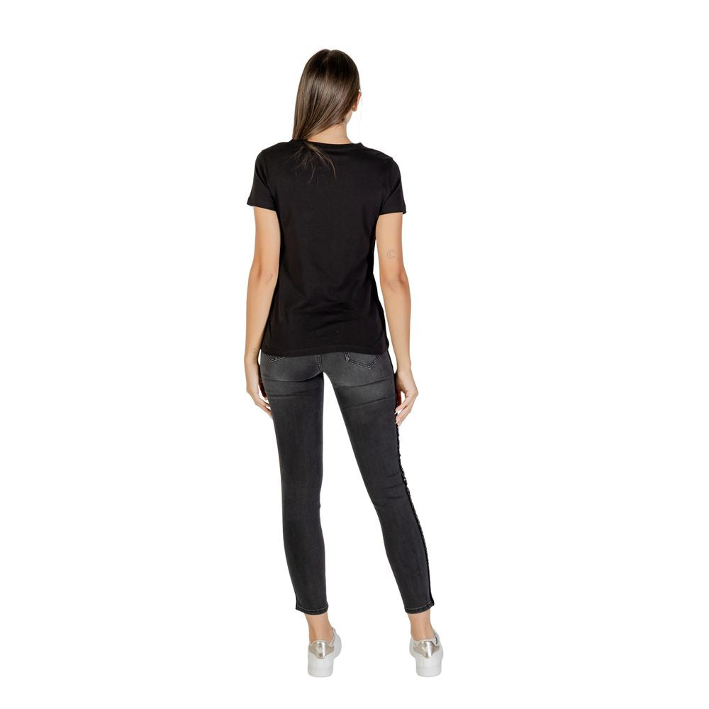 Armani Exchange Women's Black Cotton T-Shirt - Model XW000839 AF10356