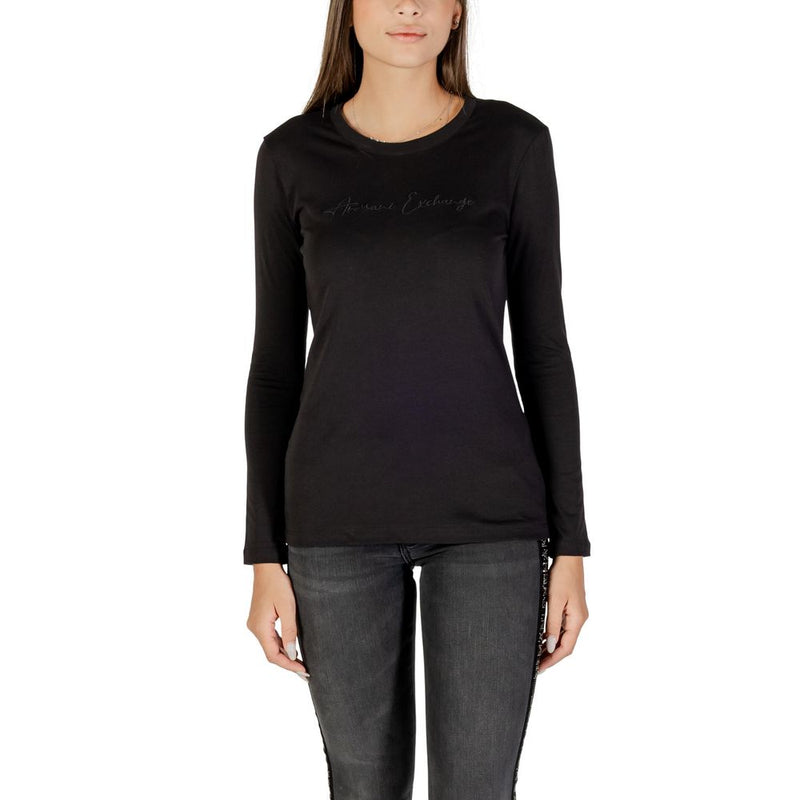 Armani Exchange Black Cotton Long Sleeve T-Shirt - Model XW001456