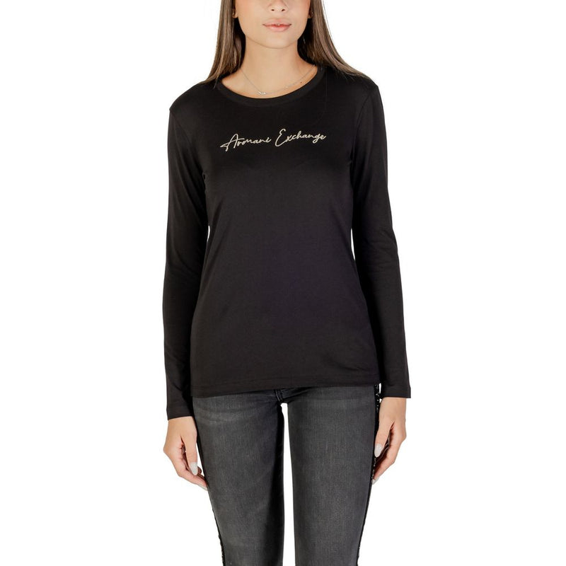 Armani Exchange Bicolor Cotton Long Sleeve T-Shirt for Women