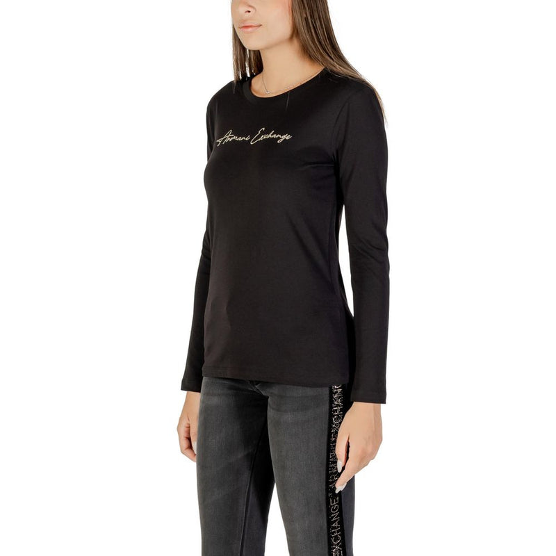 Armani Exchange Bicolor Cotton Long Sleeve T-Shirt for Women