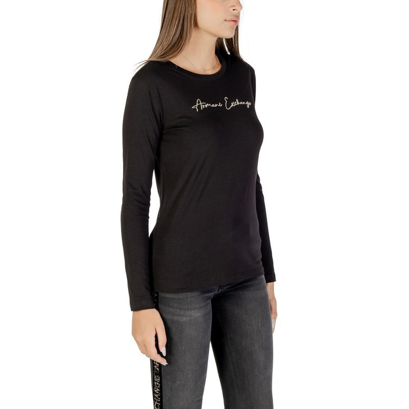 Armani Exchange Bicolor Cotton Long Sleeve T-Shirt for Women