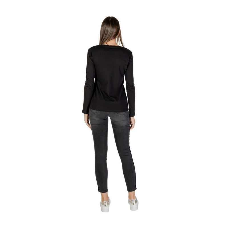Armani Exchange Bicolor Cotton Long Sleeve T-Shirt for Women