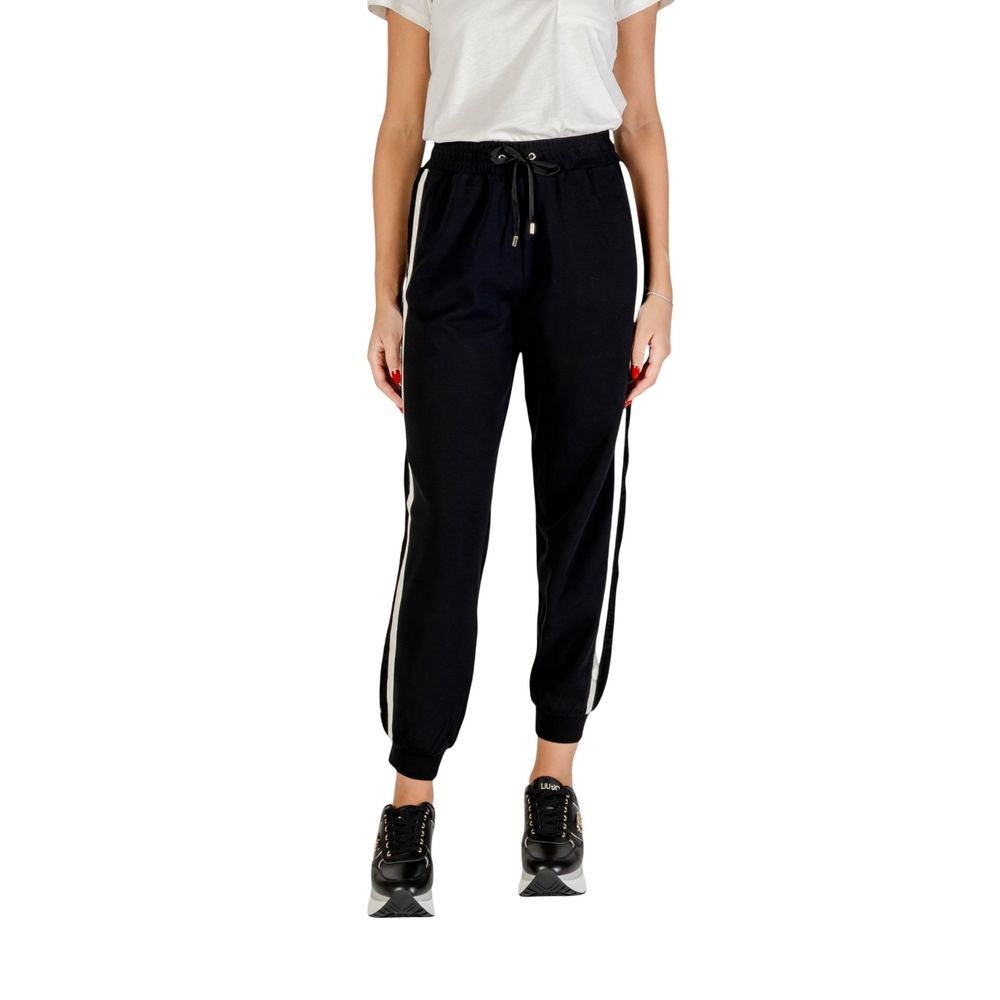 Liu Jo Women's Black and White Cotton Joggers - Stylish Activewear